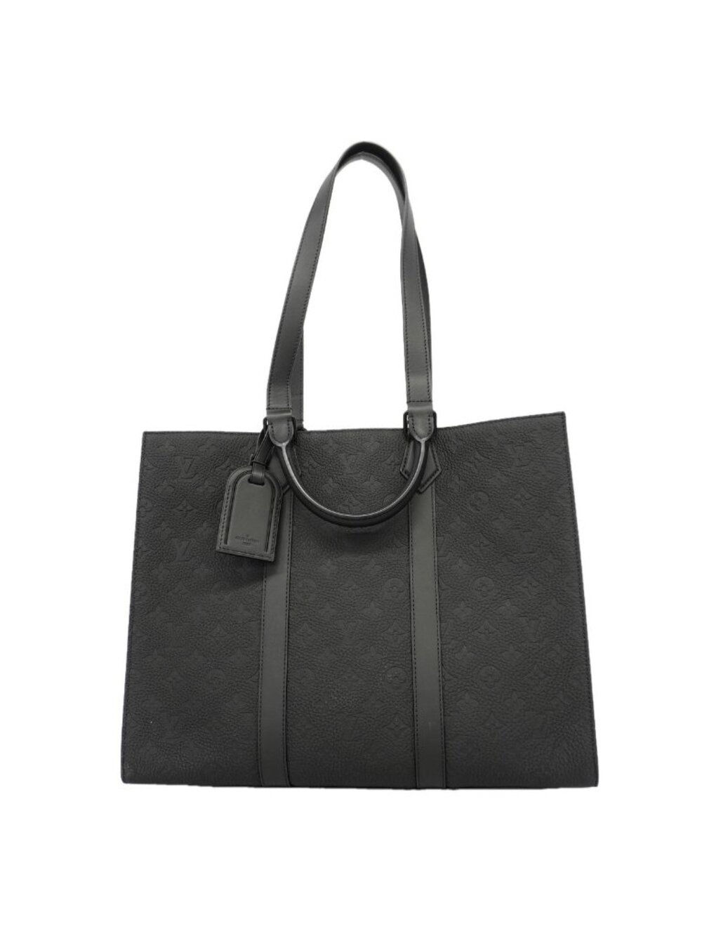 Louis Vuitton Tote Bag Monogram Taurillon Sac Plat Black 2-Way
